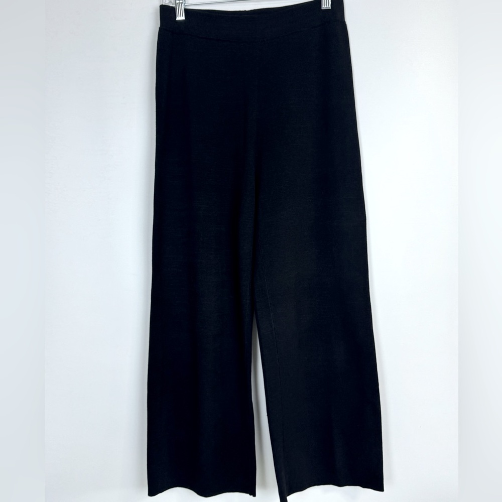 Peruvian Connection Black Wide-leg Cropped Women's Trousers Size Medium